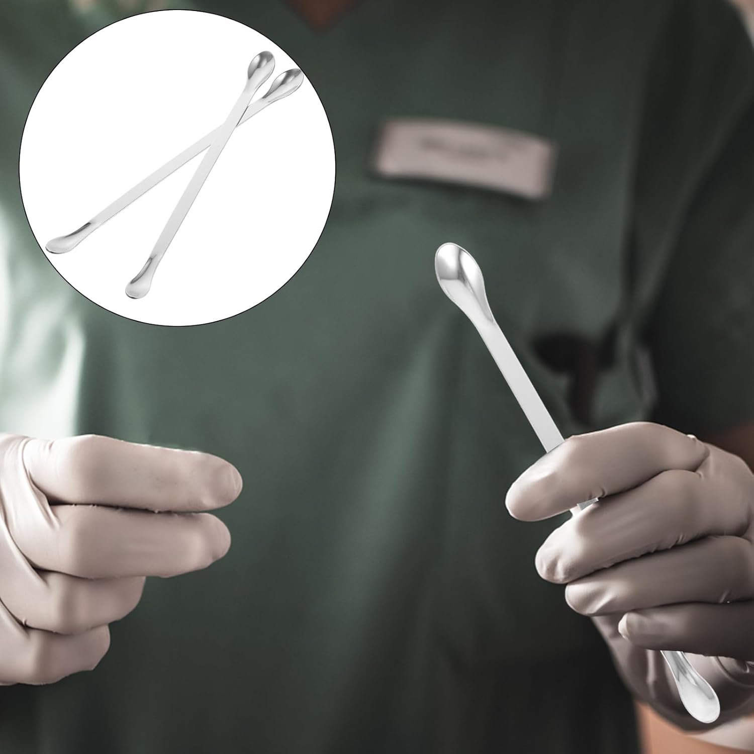 

2 Pcs Stainless Steel Sampling Experiment Double-Head Spatula Set - 304 Stainless Steel Lab Tools for Powder Mixing and Precision Sampling