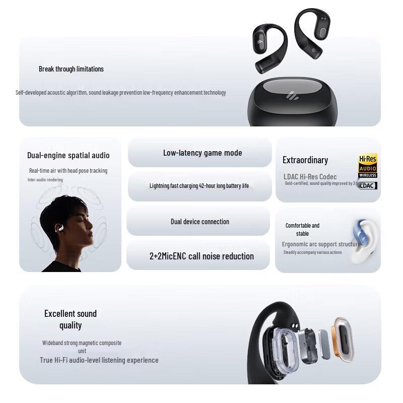 Edifier Comfo Solo Open-Ear True Wireless Bone Conduction Earphones