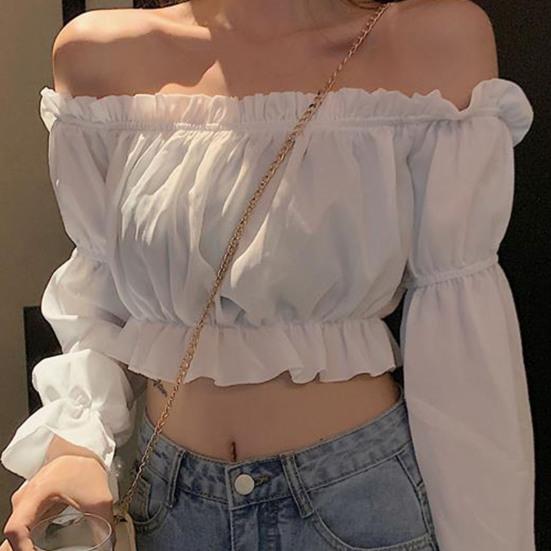 Cheap Crop Top Stylish All Match Off Shoulder Female Clothes Joom