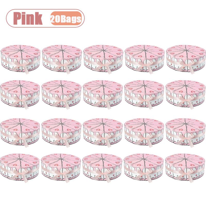 Xiaomi 1-20Bags Triangle Cake Shape Birthday Party Favor Box Creative Candy Holder Gift Box for Table Decoration Candy Buffet