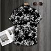 Summer Men Short Sleeve 3D Digital Print Hawaii Shirt Men Casual Lapel Button Shirt Tops