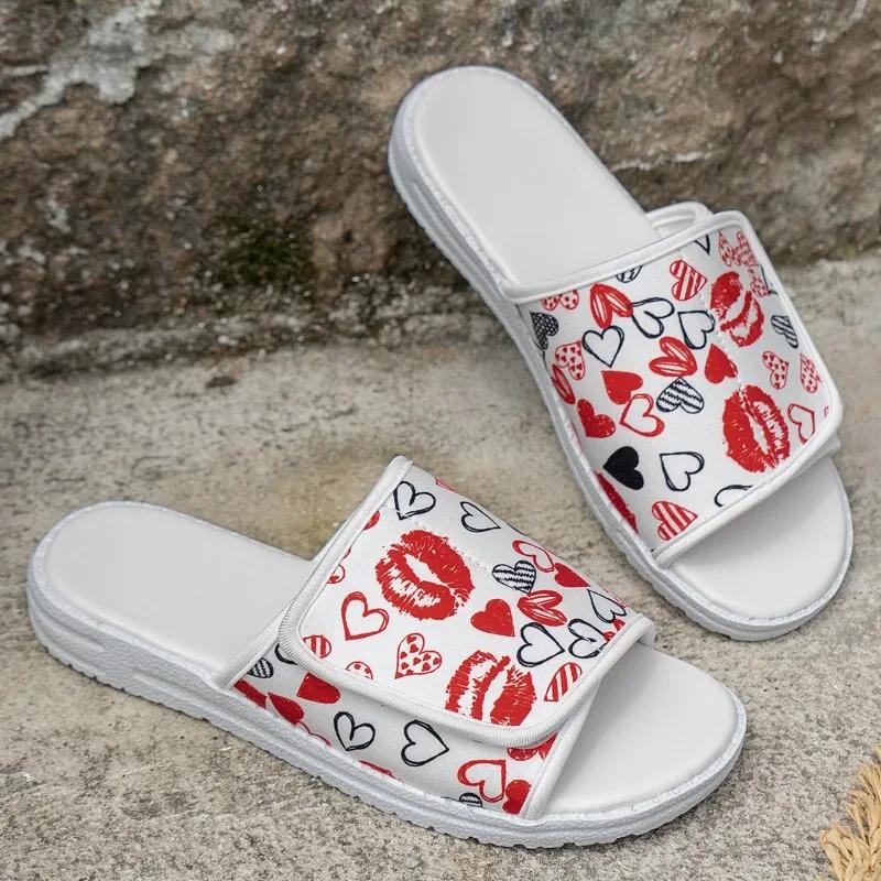 Fashion 2024 New Shoes Female Open Toe Women's Slippers Summer Love Mixed Colors Solft Sole Casual Flat Comfortable Large Size Slippers