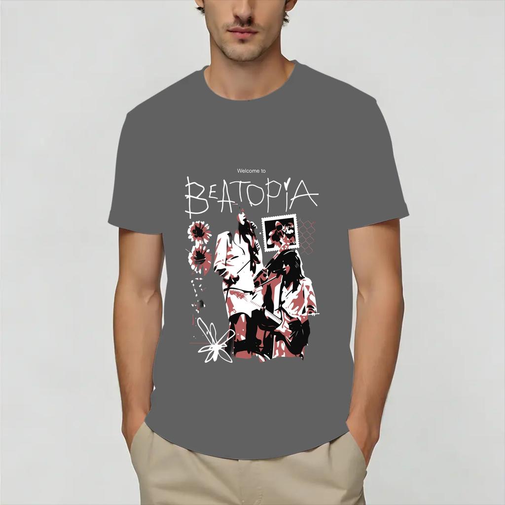 Vintage TShirt Beach Beabadoobees Vintage Trending TShirts 100 Cotton Tee Shirt Y2K Classic Pattern Short Sleeve Tops