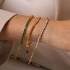 Euro-American style stainless steel zircon bracelet, light luxury high-end hand jewelry, 18k gold non-fading accessories