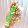 Yousheng Mini Bear Keychain with Pendant Charm Acrylic Metal Bag Charm Wristlet Bracelet Key Ring for Women Girls