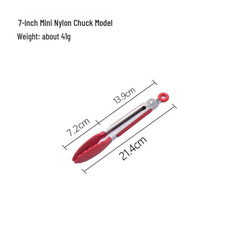 Silicone Stainless Steel BBQ Food Tongs - High Temperature Resistant Kitchen Tool