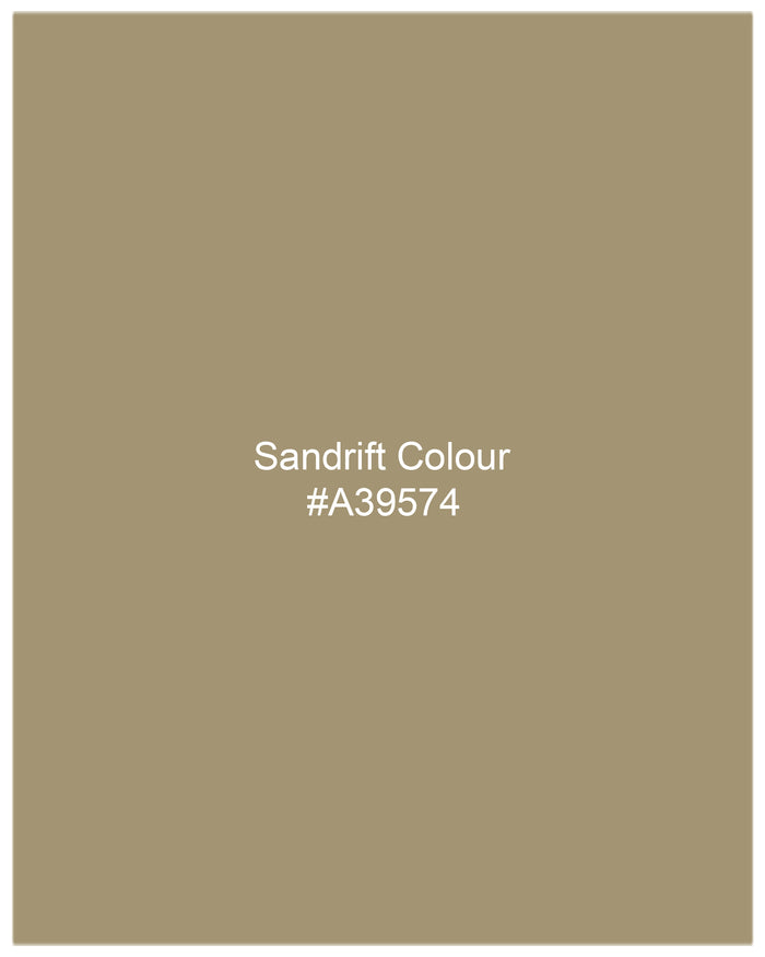 Sandrift Beige Cross Placket Bandhgala Blazer