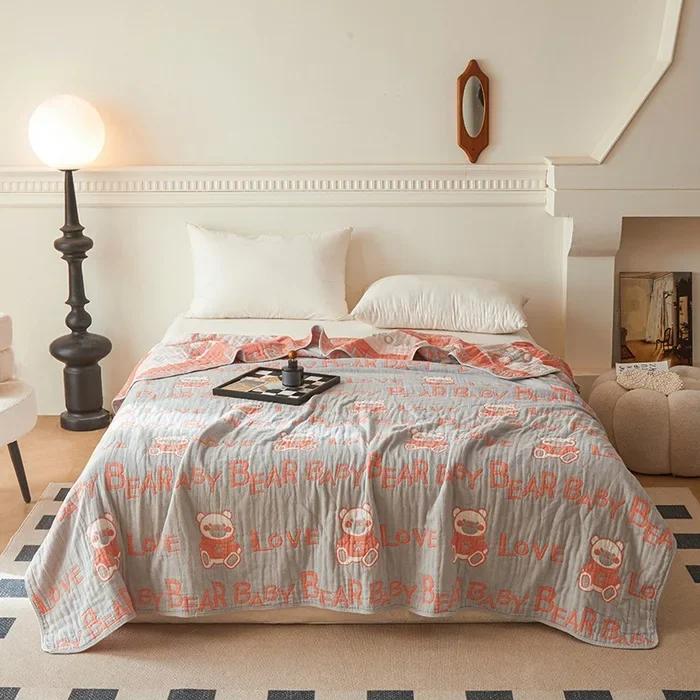 New Class a Cotton Is Not Easy to Shrink 6 Layers Gauze Blanket Towel Blanket Summer Blanket