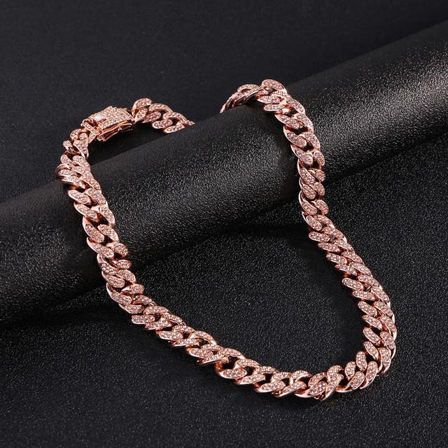 Chaînes pour hommes de 12,5 mm glacées Hip Hop Bijoux pour femmes Collier de chaîne cubaine en diamant de mode Bijoux de glace pour hommes Chaîne à maillons cubains