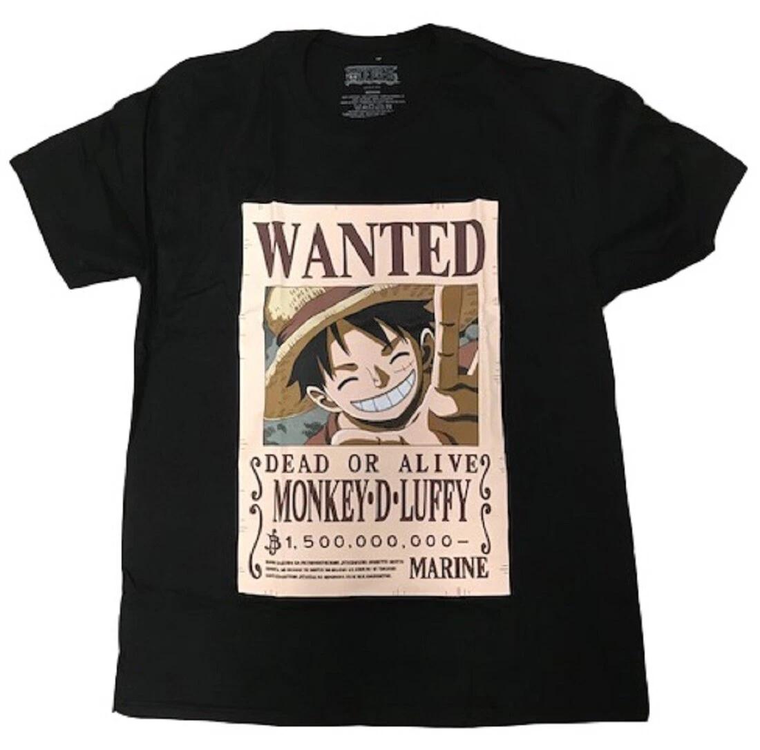 EXCLUSIVE One Piece Monkey D. Luffy Wanted Poster Authentic Anime T-Shirt #34762 S