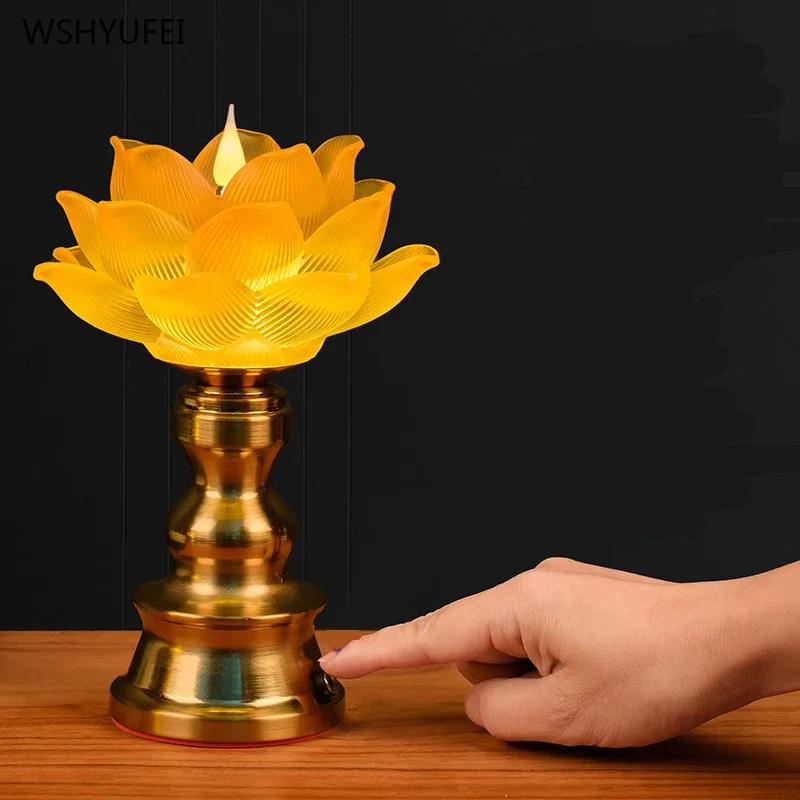 Candlestick Shaped Like A Lotus Flower Ancestral Hall Supplies Pray for Auspiciousness Temple Law Society Sacrifice Home Decor