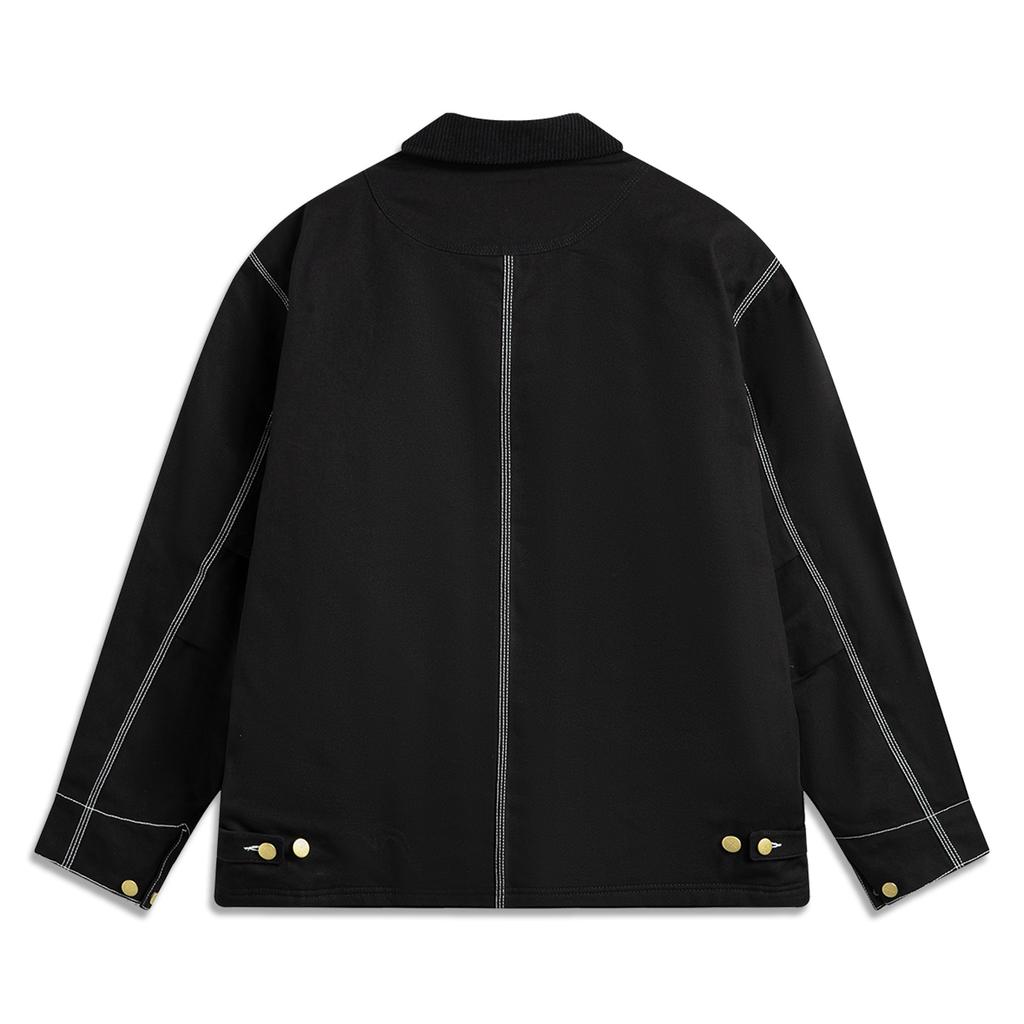 Li Ning Wade Series Loose Letter Logo Stitched Cotton Jacket Men jackets AJMU281-2