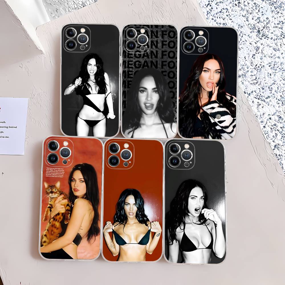 Schauspielerin M-Megan Fox Model Transparente Handyhülle Für IPhone 16 15 14 13 12 11 Pro Max Plus Weiche Hülle