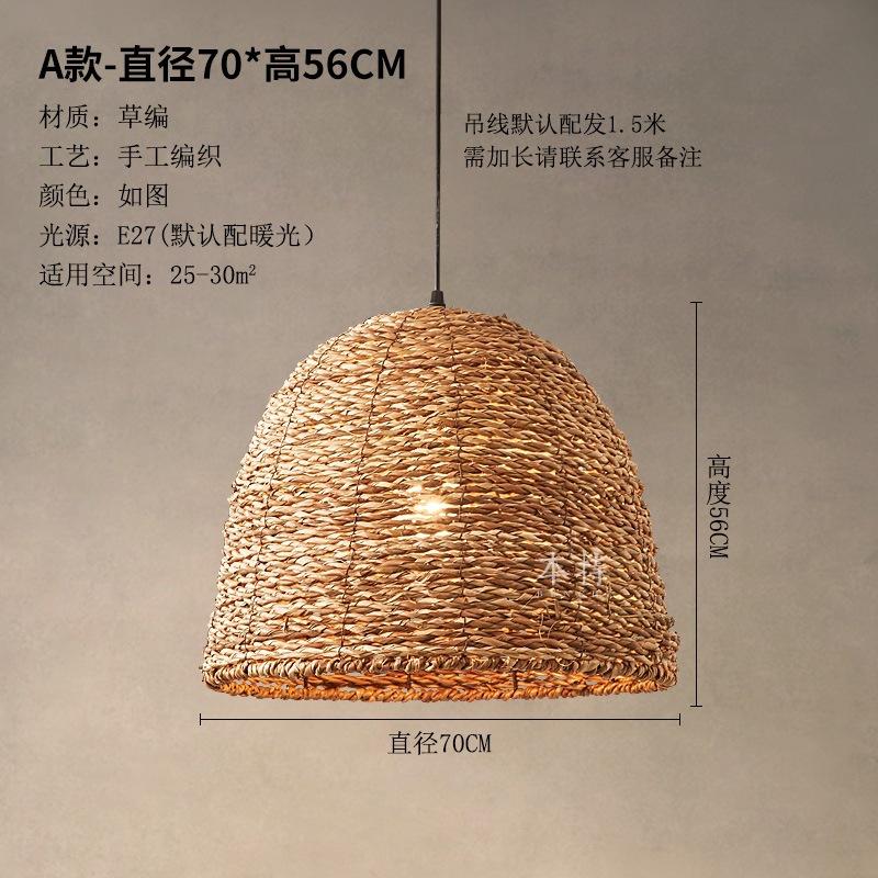 Vintage Wabi-sabi Style Pendant Lights High-quality Densely Woven Rattan Lamps for Living Room Dining Room Restaurant Loft Decor