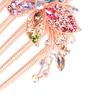 Hair Comb Flower Leaf Rhinestones Ladies Exquisite Long Lasting Hair Fork Hair Accessories
