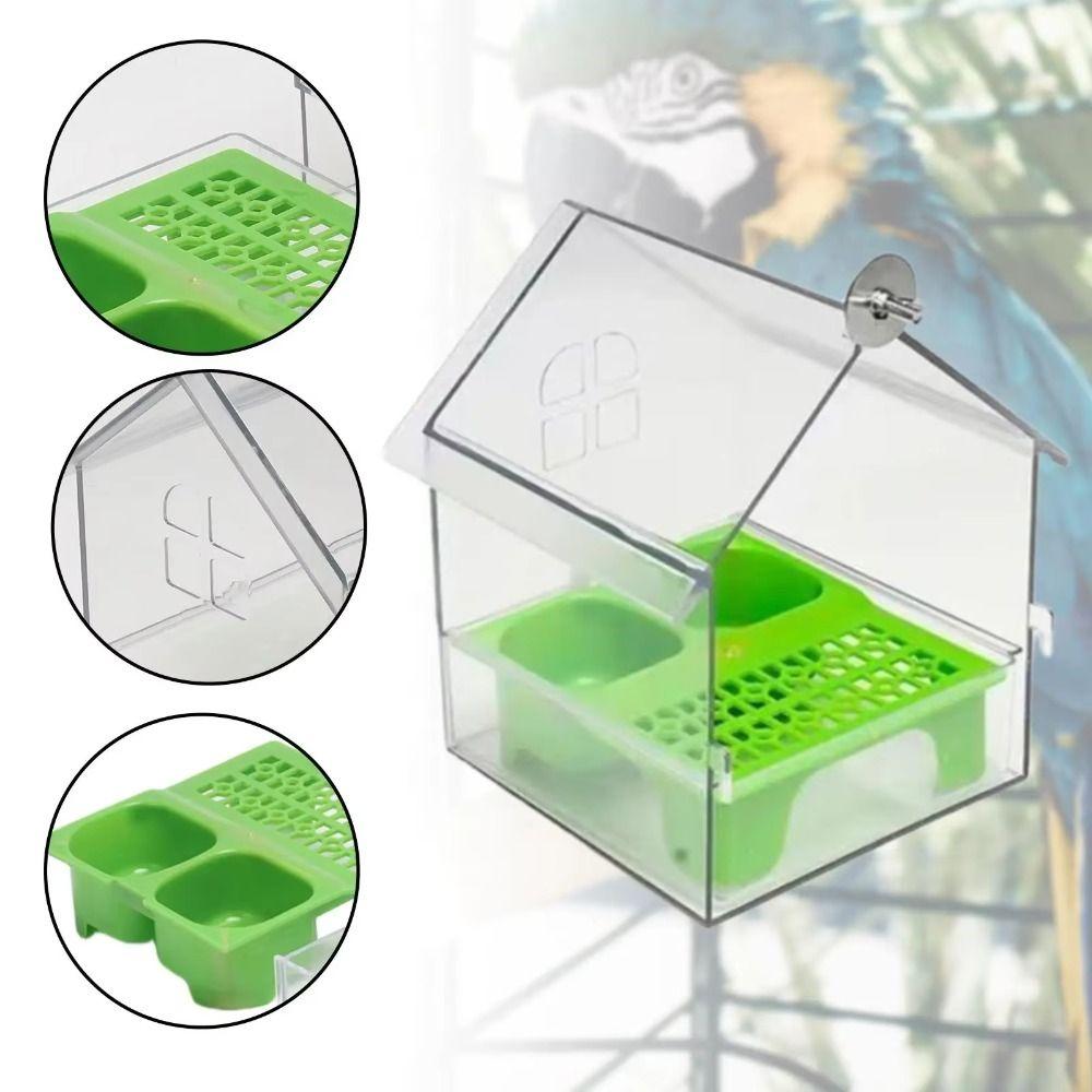 3-in-1 Vogel Papagei Futterbox Auslaufsicher Große Kapazität Vogelhäuschen Multifunktion Verhindert Streuung Vogeltränke