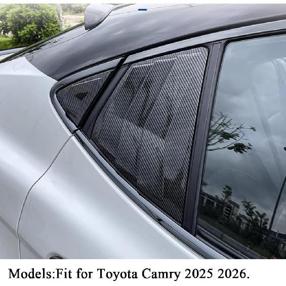 Rifoda for New Camry Window Louvers Air Vent Scoop Shades Cover Blinds Fit for Toyota Camry 2025 2026 Rear Side Window Louvers Decoration Trims ABS