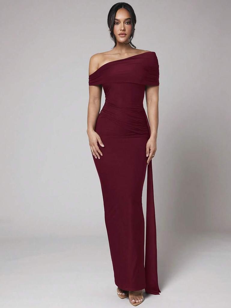 Elegant Long Solid Color Women's Dress - New Style 2026