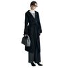Double-sided Cashmere Coat for Women's Autumn and Winter New Bathrobe-style Lace-up Waist Hooded Water Ripple Medium and Long Coat