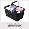 Picnic Basket With Handle 26L Grocery Carrier With Aluminum Frame Market Shopping Basket For Supermarket Camping Picnic Travel