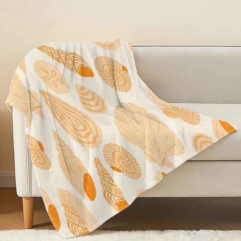 Shell Series Plush Flannel Blanket – Soft Warm No-Shed Single Throw, Cozy Bedroom Decor, Ideal for Christmas & Halloween
