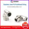 304 Stainless Steel Pneumatic Quick Connect PM8 Bulkhead Air Tube Connector