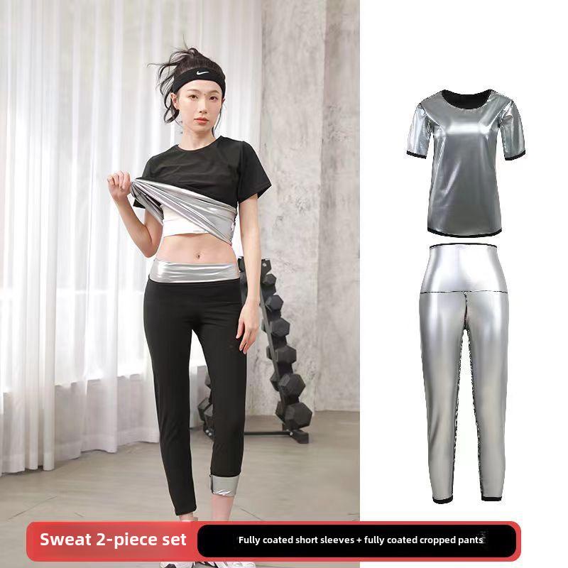Women's Full-Coated Sweat Suit: Vest & Top Sports Set for Running and Fitness - Large Size