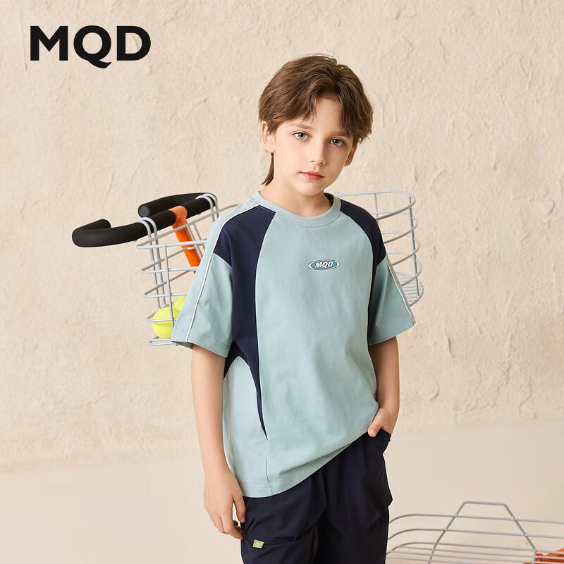 MQD Kids  Summer Athletic Color Block Short Sleeve T-Shirt 140cm