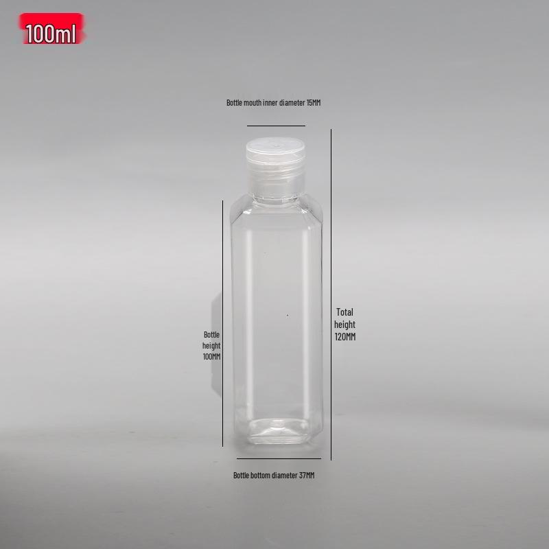 PET Transparent Flip-Top Liquid Dispenser Bottle, 10-50ml