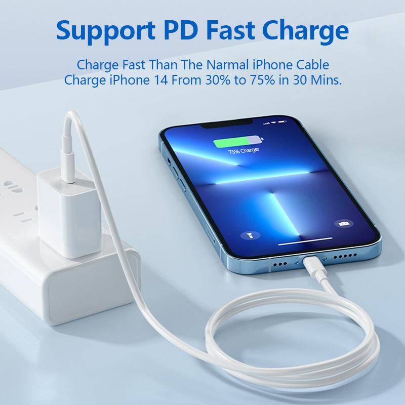 Charging Cable USB C Lightning Cord Fast Charger Wire MFI Certified for 14 Pro Max 13 12 11 XS Max 8 7 SE