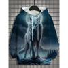 Men's Hoodie 3d Print Animal Tops Wolf Graphics Long Sleeve Hoodie Fashion Casual Autumn Unisex Tops Oversized Hooded Streetwear