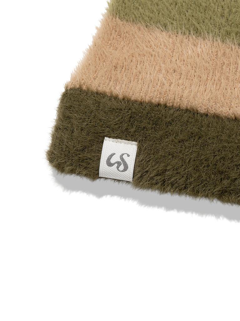 Eogeulliswedou Striped Cat Beanie (Khaki)