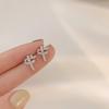 Elegant Heart Knot Zircon Stud Earrings for Women - High-End Minimalist Geometric Design