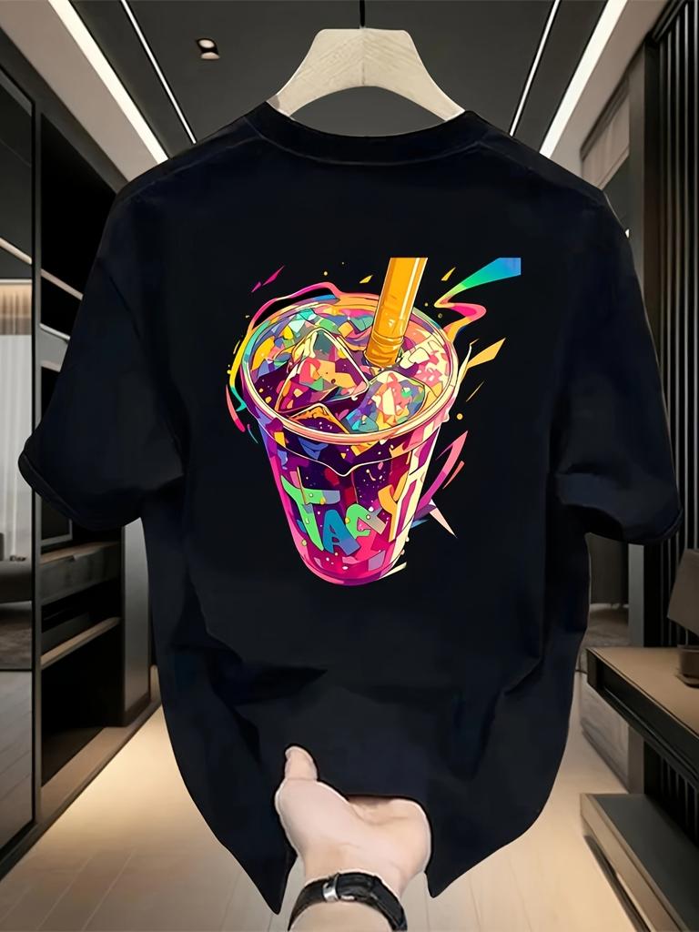 Mens 100 cottonprinted short sleeve tshirt regular fit casual summer top for casual wear and holiday gifts