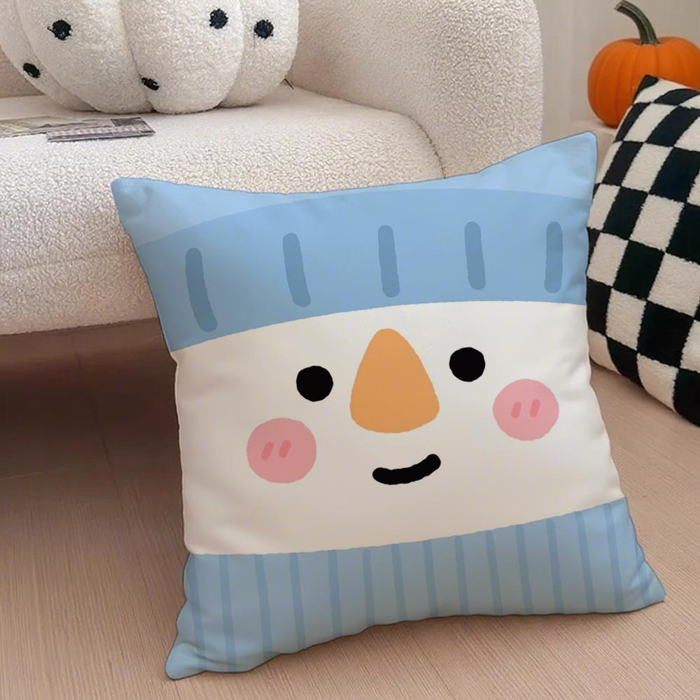 Merry Christmas Art Cushion Cover Throw Pillow Cover Hidden Button Durable Polyester Chair Cushion