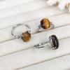 Adjustable Natural Crystal Tiger Eye Ring in Coffee Color