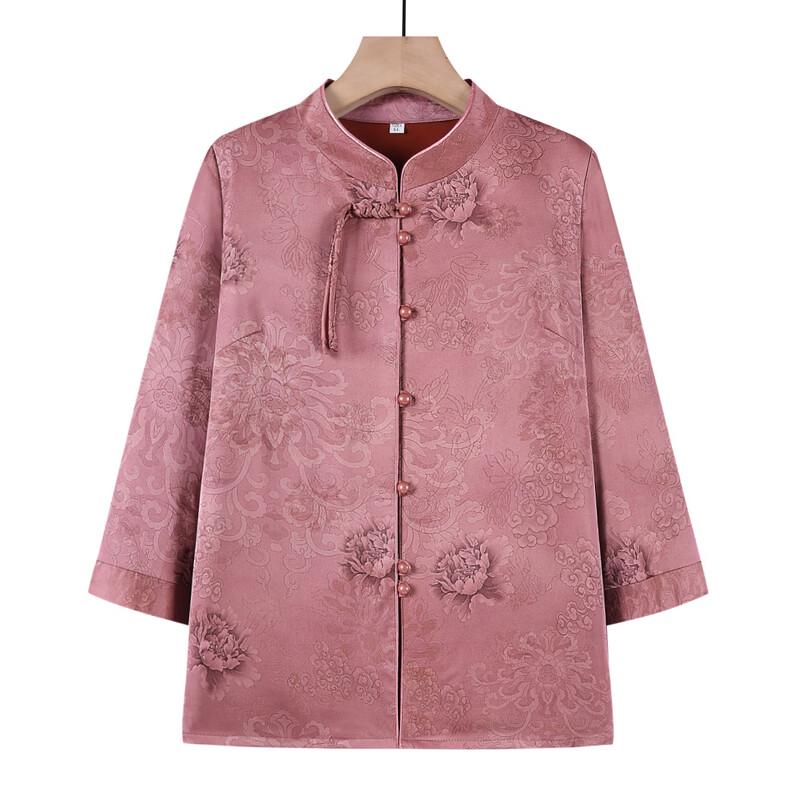 Women's Chinese Style Disc Button Seven-Sleeve Shirt