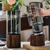 Elegant Glass Vase with Wooden Base for Hydroponic Plants,  Modern Tabletop Floral Arrangement Home Decoration