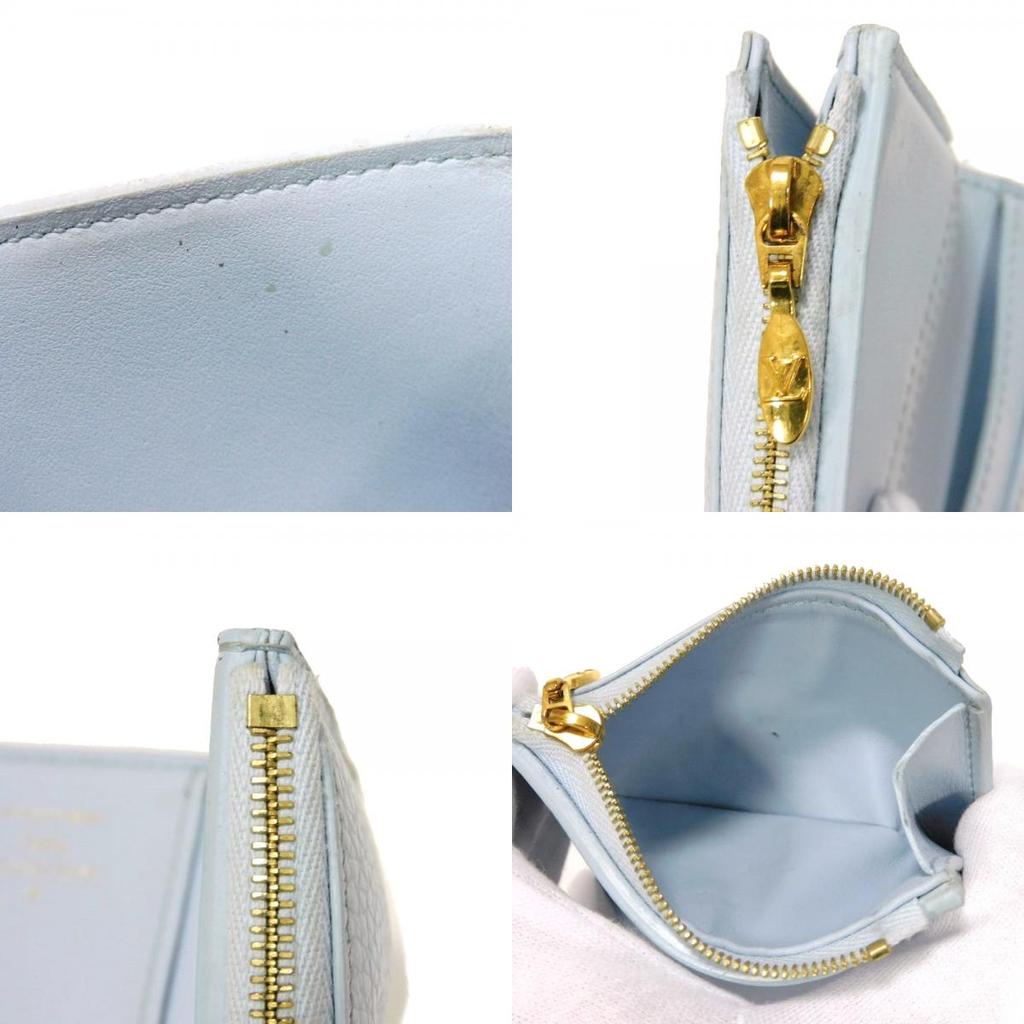 Used 12564 Portefeiulle Capucines XS M69061 7942 LV Logo Pastel Light Blue Japan Exclusive Taurillon Clemence Blue