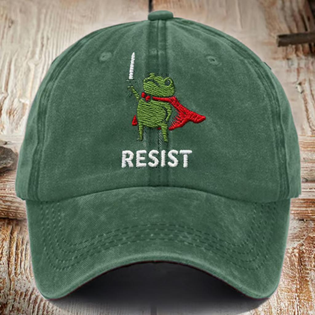 Washed Cotton Baseball Cap With Printed Distressed Soft Top Denim Hat For Men, European And American Retro Hat