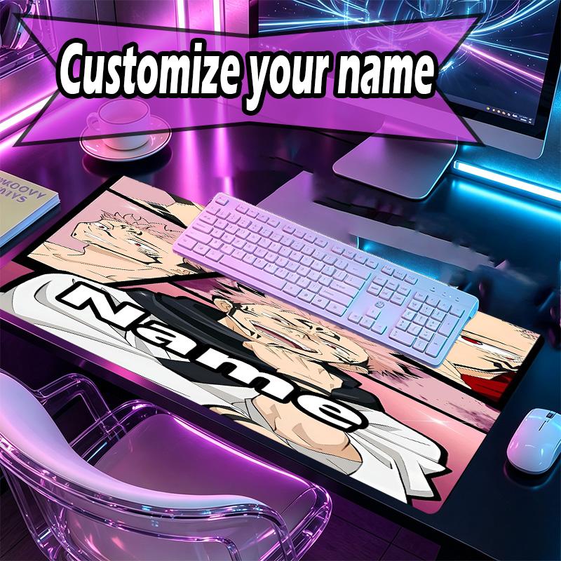 Personalizowana podkładka pod mysz z motywem Jujutsu Kaisen z imieniem, Mata na biurko do laptopa PC, Dekoracyjna mata na biurko do domu, Podkładka pod klawiaturę, Prezent