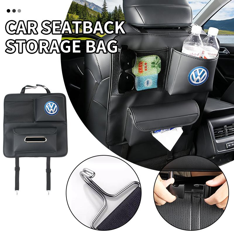 YNEPB1 Car Backseat Organizer Storage Bag Cup Holder Anti Kick Mat For Volkswagen VW T5 Amarok 2013 Passat Golf 4 5 6 7 MK4 MK7