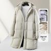 Men's Hooded Long Down Jacket - Warm 90% Duck Down, Young Luxury Casual Style for Autumn & Winter.