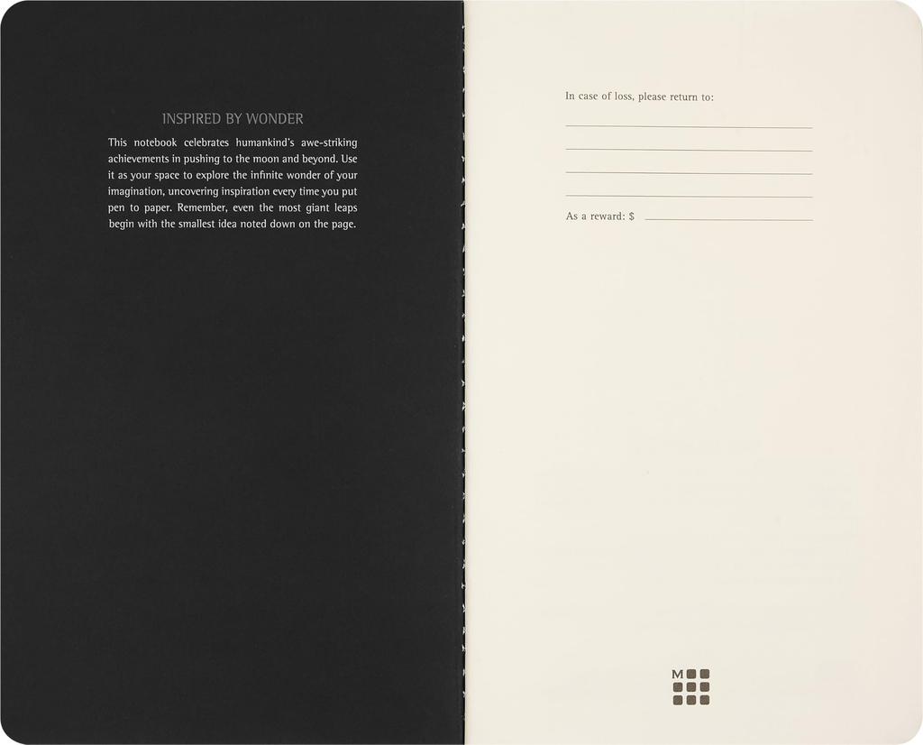 Moleskine Notebook Set of Cahier Large Size X Light SKCAHLP7063S2 2, NASA-Inspired Journal, (13cm 21cm), Gray,