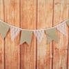 Plum Blossom Lace Floral Linen Triangle Wedding Banner