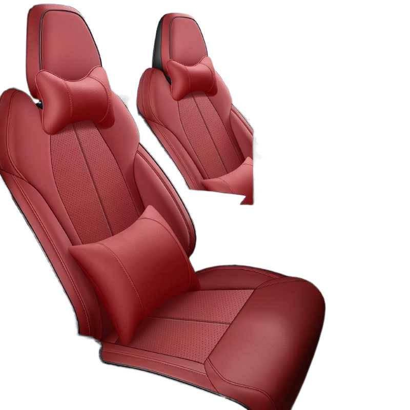 Breathable Perforated Leather Seat Covers for 2023-2025 Geely Boyue L: Full Coverage, Four Seasons Cushion