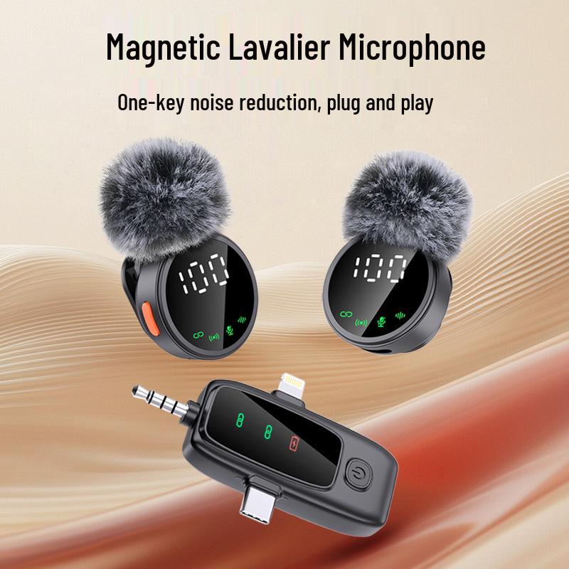 

A8 Wireless Lavalier Microphone: 3-in-1 Noise Reduction for Outdoor Live Audio Recording & Universal Camera Use One Transmitter One Receiver (Apple Interface)