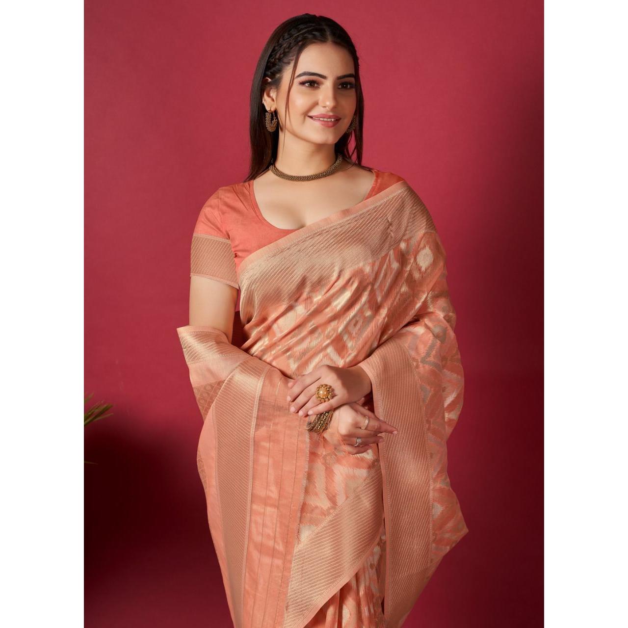 

Сари из чистого шелка Woven Design с блузкой