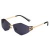 Mu Mu Rhombus Fashion Luxury Women Sunglasses Rimless Female Brand Glasses Stylish Trend Shades UV400
