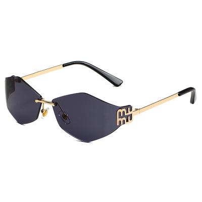 Mu Mu Rhombus Fashion Luxury Women Sunglasses Rimless Female Brand Glasses Stylish Trend Shades UV400
